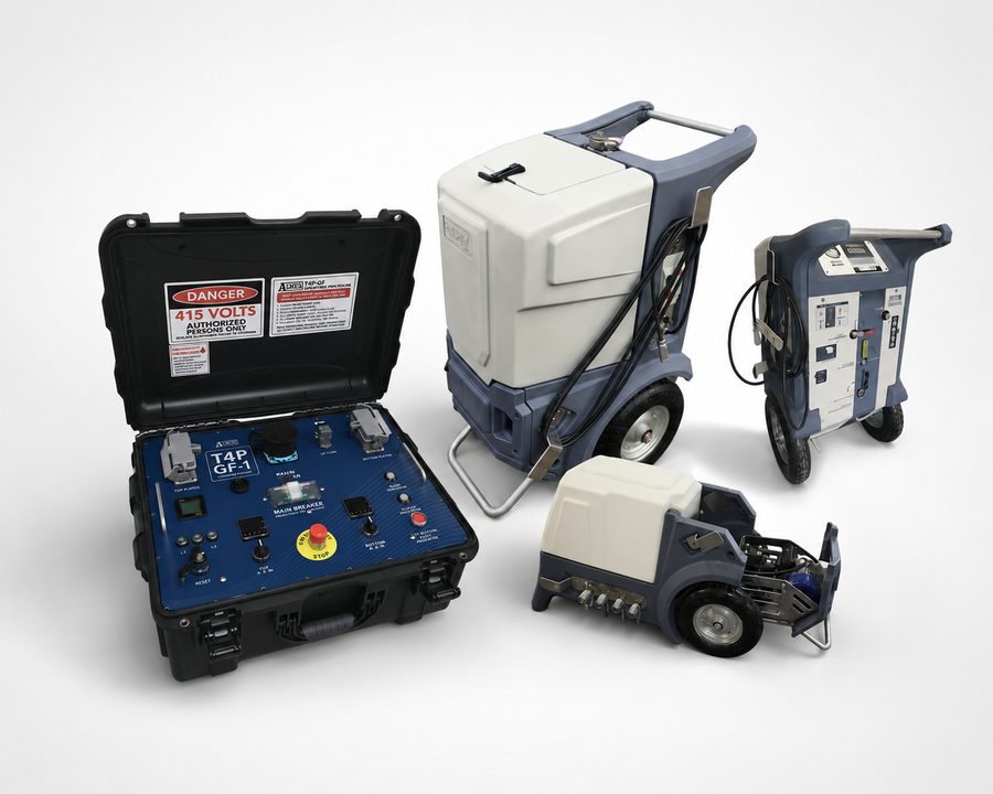 Controles de temperatura y bombas hidráulicas ALMEX para equipos vulcanizadores